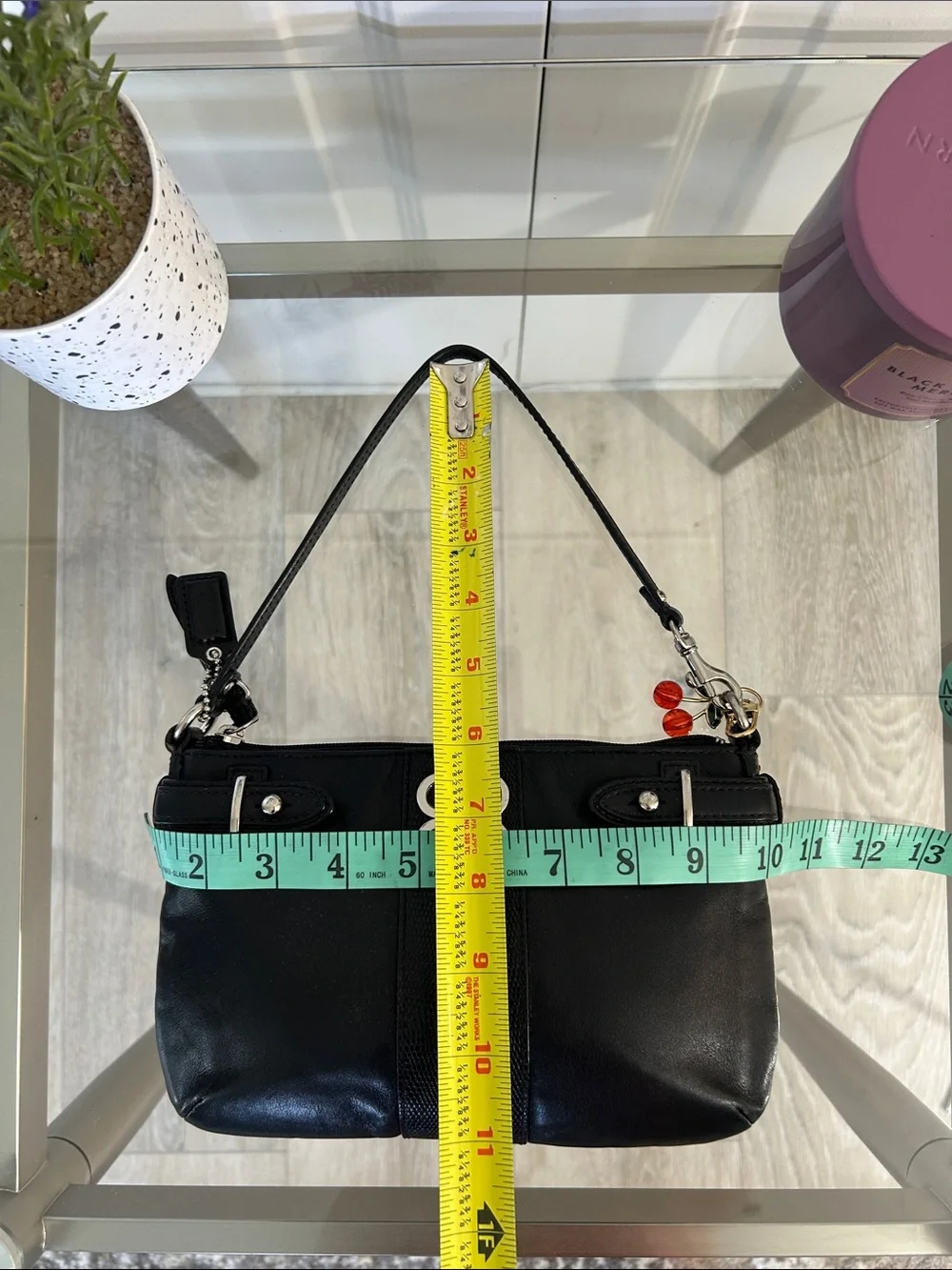 Coach Vintage Black Mini Bag with Silver Accents
